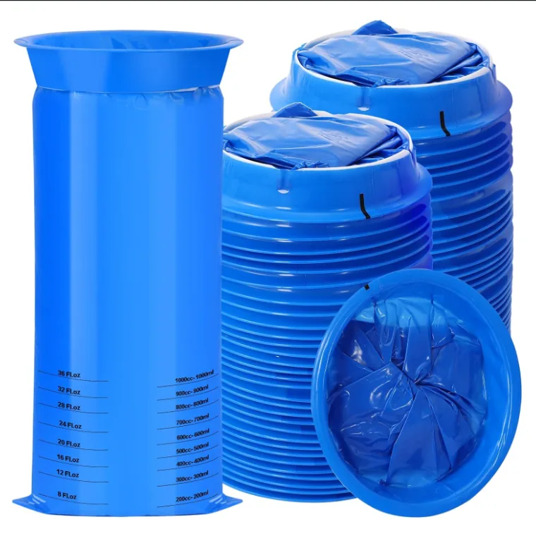 Custom Disposable Emesis Bags Blue Car Nausea Bags Vomit Bag