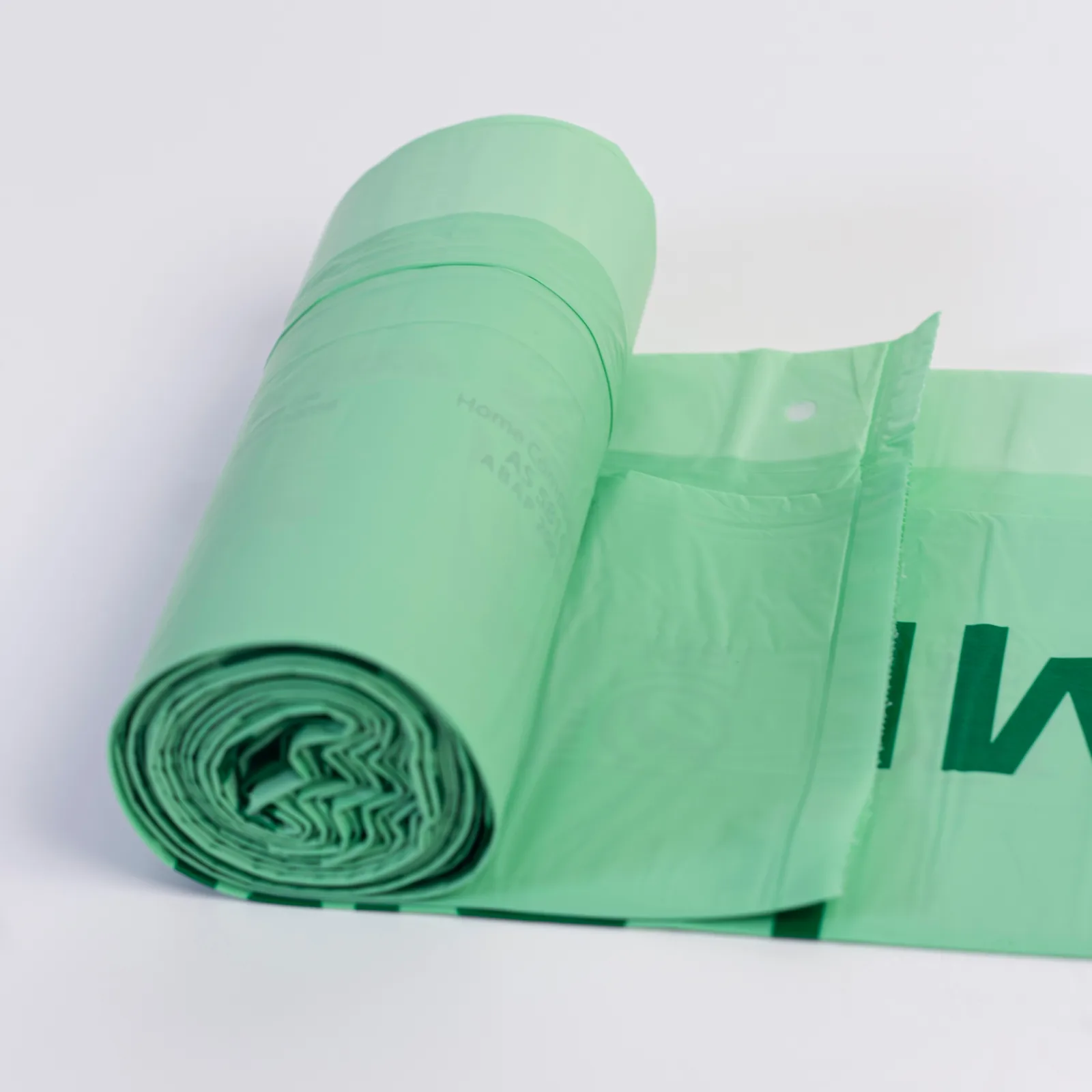 Custom Durable Biodegradable Drawstring Trash Bags with PLA & Cornstarch Heat-Sealed for Household Use