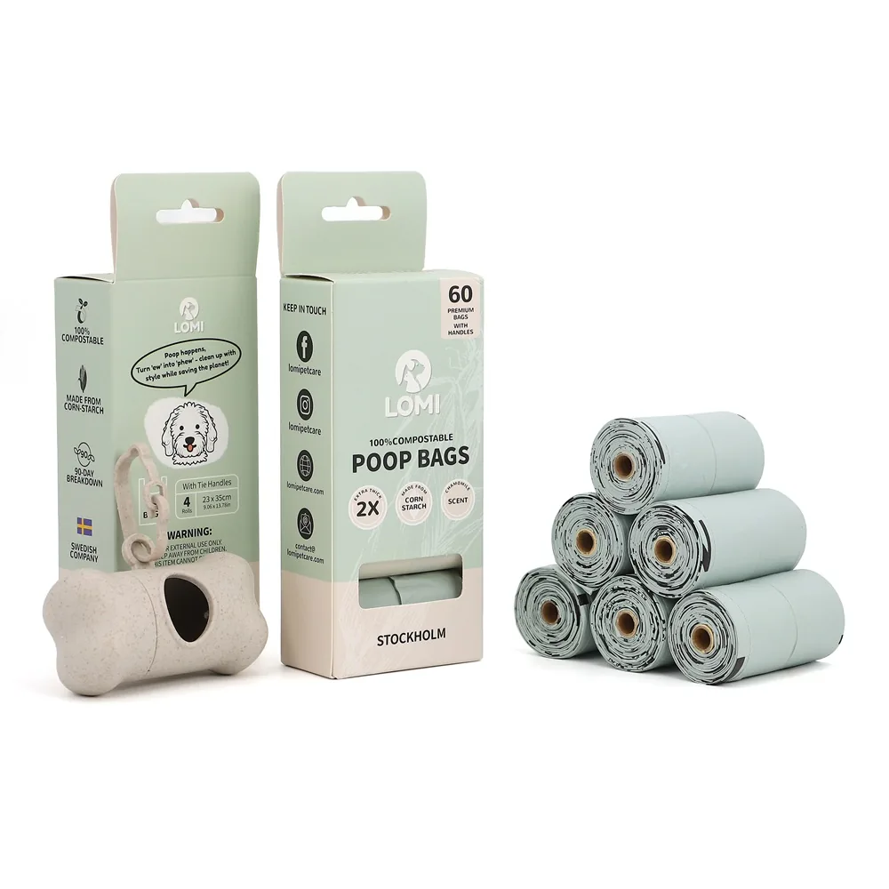 Custom Eco-friendly Plastic Supplies Pet Waste Bags Bio Degradable Compostable Dog Poop Bags Recycle PE