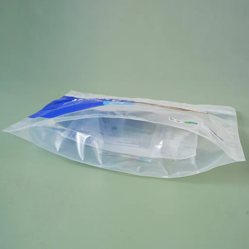 Custom Mono Plastic Stand up Pouch Recyclable PE Material Resealable Zip Bag for Eco Friendly Food Packaging