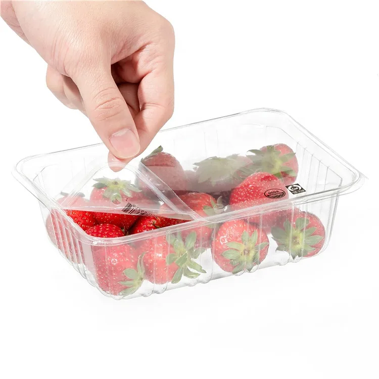 Custom Printed Food Grade BOPET Easy Peel Perforated Lidding Film PVC Cup Tray Strawberries Tomatoes Blueberries Cherries Fruits