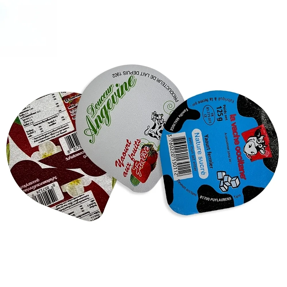 Easy-peel Foil Seasoning Sauce Cup Lidding Film Heat Seal Die Cut Embossing Aluminum Cover for Yogurt Cup Sealing Film