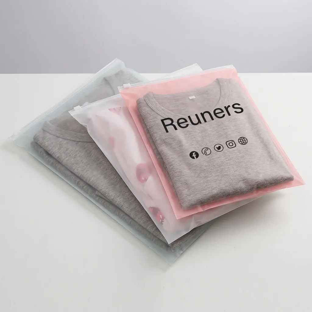 Frosted Plastic Zipper Bags Slider Lock Poly Bags with Custom Logo for Clothing Packaging Bulk