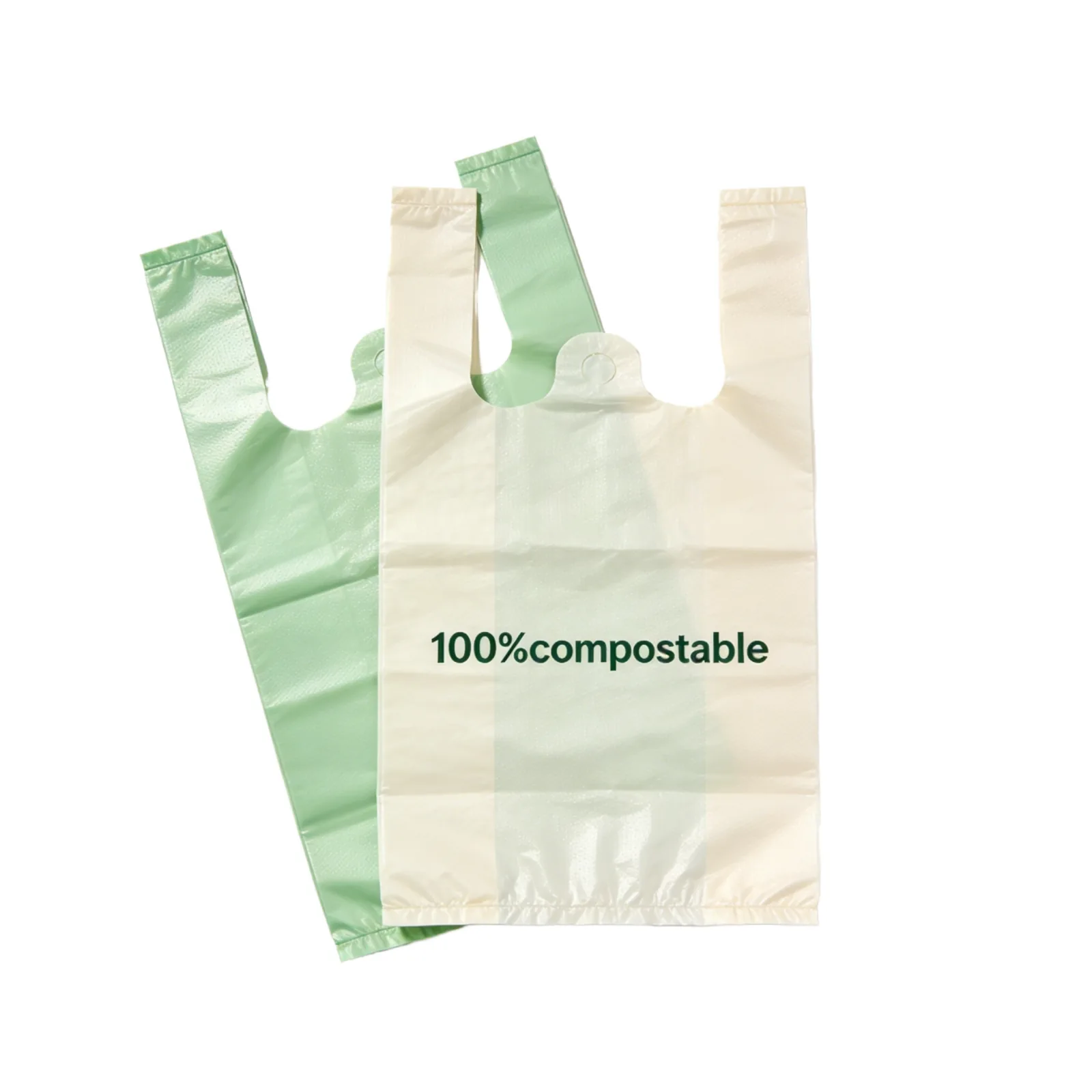 PLA PBAT Biodegradable T-shirt Bag Compostable Shopping Grocery Vest Carrier Custom Logo Printed