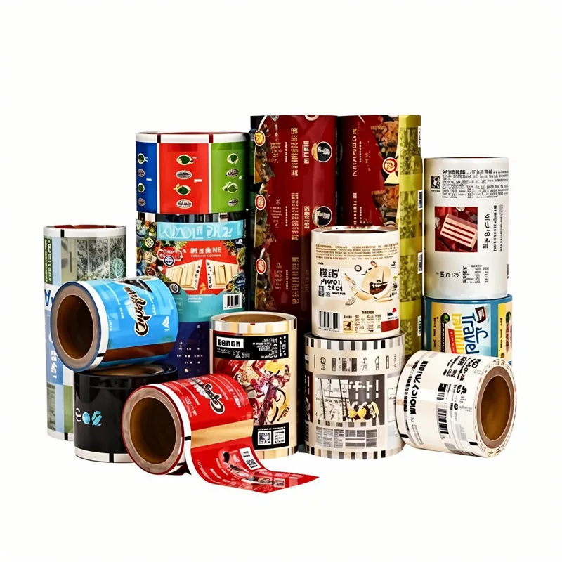 Print Plastic Foil Laminated Heat Sealable Rigid Food Grade Shrink Film Glossy Snack Cookie Packaging Roll Stock