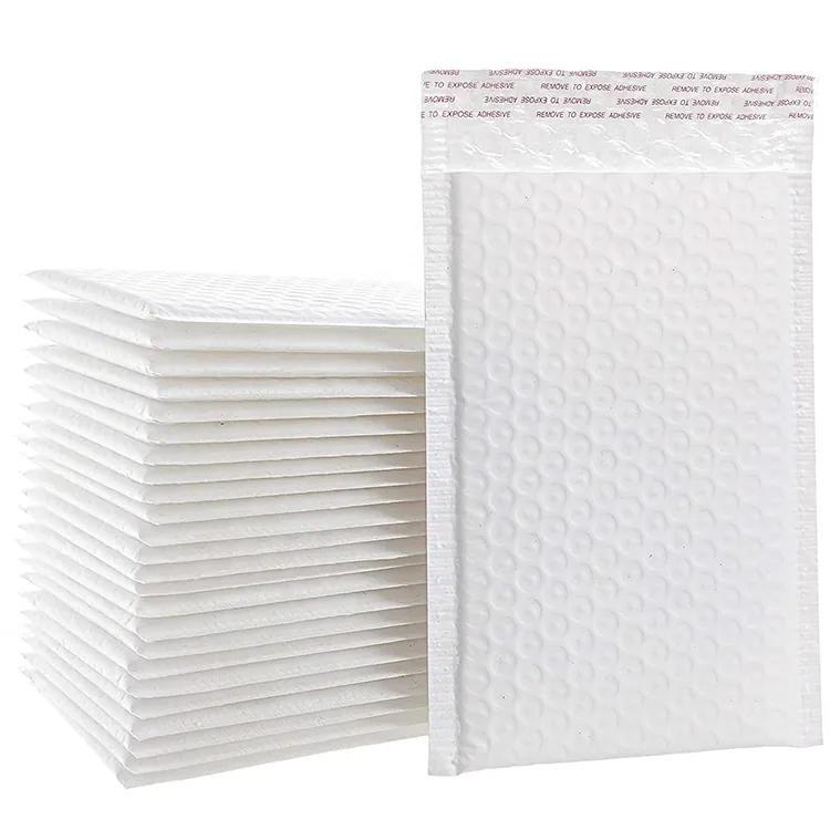 White Matte Bubble Mailing Bags, Durable Heavy Duty Poly Bubble Mailers